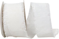 White 1-1 2 Inch Dupioni Silk Fringe Ribbon for Wreaths & Bows