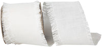 White 2-1 2 Inch Dupioni Silk Fringe Ribbon for Wreaths & Bows