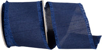 Navy 2-1 2 Inch Dupioni Silk Fringe Ribbon for Wreaths & Bows