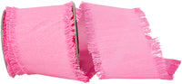 Pink 2-1 2 Inch Dupioni Silk Fringe Ribbon for Wreaths & Bows