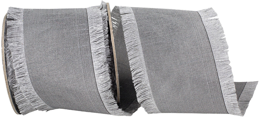 Silver 2-1 2 Inch Dupioni Silk Fringe Ribbon for Wreaths & Bows