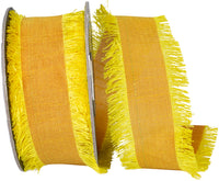 Yellow 1-1 2 Inch Dupioni Silk Fringe Ribbon for Wreaths & Bows
