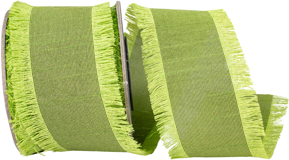 Green 1-1 2 Inch Dupioni Silk Fringe Ribbon for Wreaths & Bows