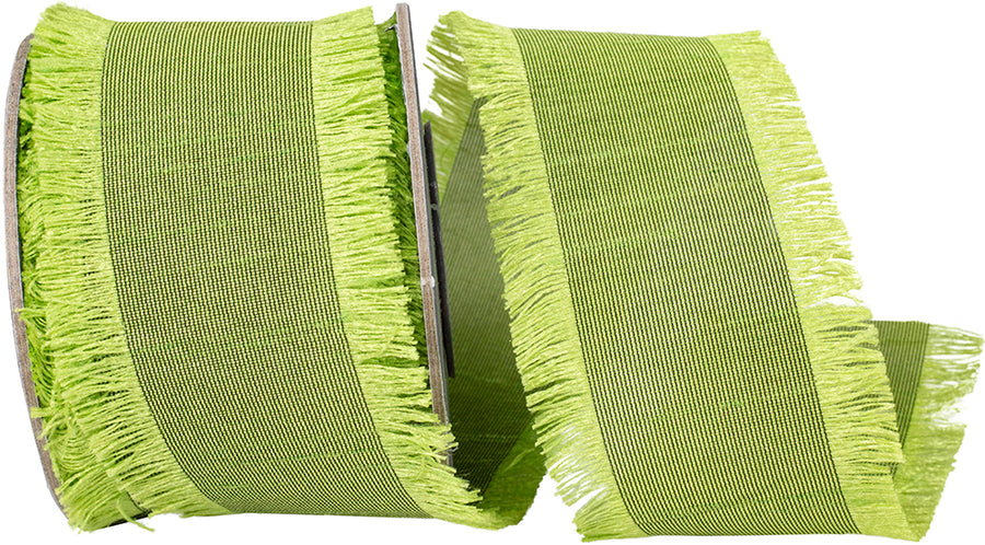Green 1-1 2 Inch Dupioni Silk Fringe Ribbon for Wreaths & Bows