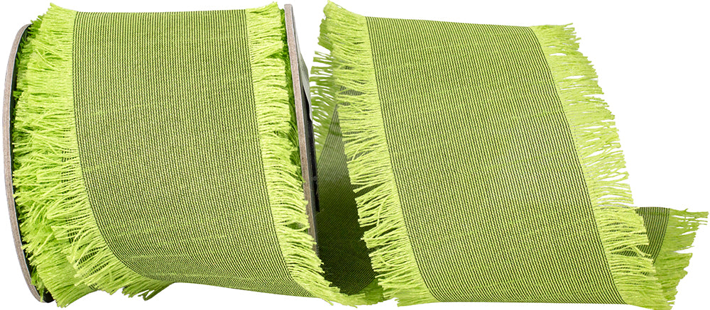 Green 2-1 2 Inch Dupioni Silk Fringe Ribbon for Wreaths & Bows