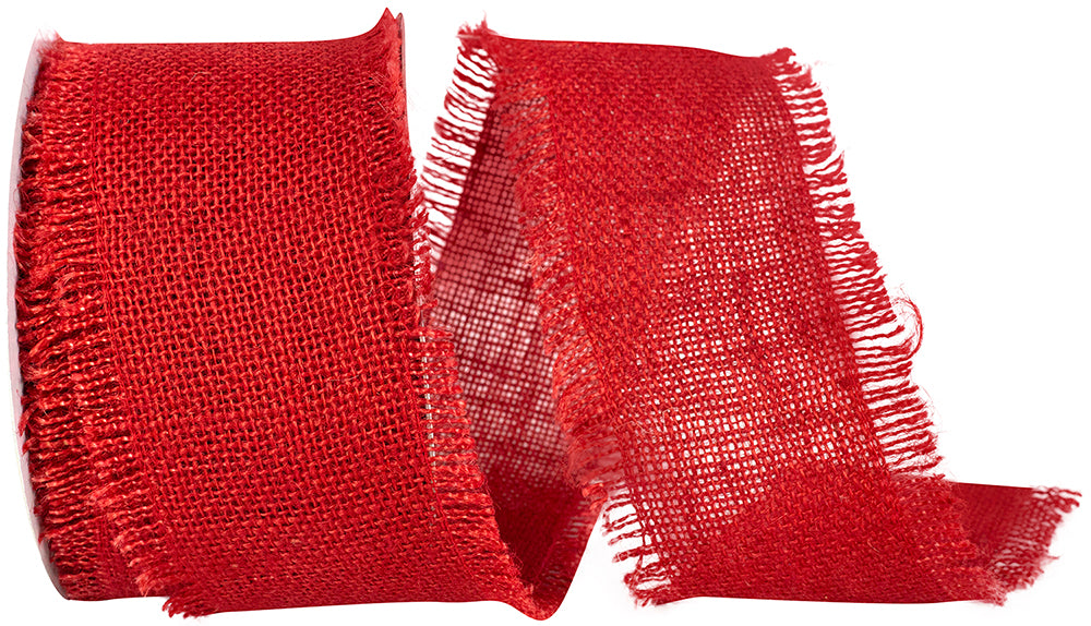 Burnt Burlap Jute Fringe Ribbon 2-1/2 Inch for Wreaths