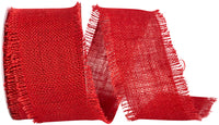 Burnt Burlap Jute Fringe Ribbon 2-1/2 Inch for Wreaths