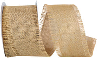 Burlap Jute Fringe Ribbon Natural 2-1/2 Inch for Wreaths
