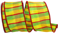 Dupioni Rico Wired Edge Ribbon Lime Yellow 2-1/2 Inch