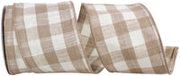 Natural Cotton Canvas Check Ribbon 4 Inch for Wreaths
