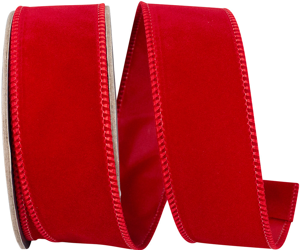 1-1 2 Inch Velvet Outdoor Pe Wired Edge Ribbon for Wreaths & Bows