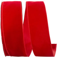 2-1 2 Inch Velvet Outdoor Pe Wired Edge Ribbon for Wreaths & Bows