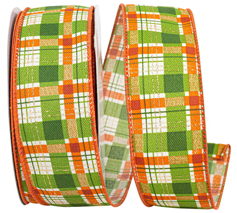 Moss Glitter Wired Edge Ribbon 1-1/2 Inch for Wreaths