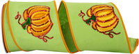 Citrus Pumpkin Sequin Wired Edge Ribbon 4 Inch for Bows