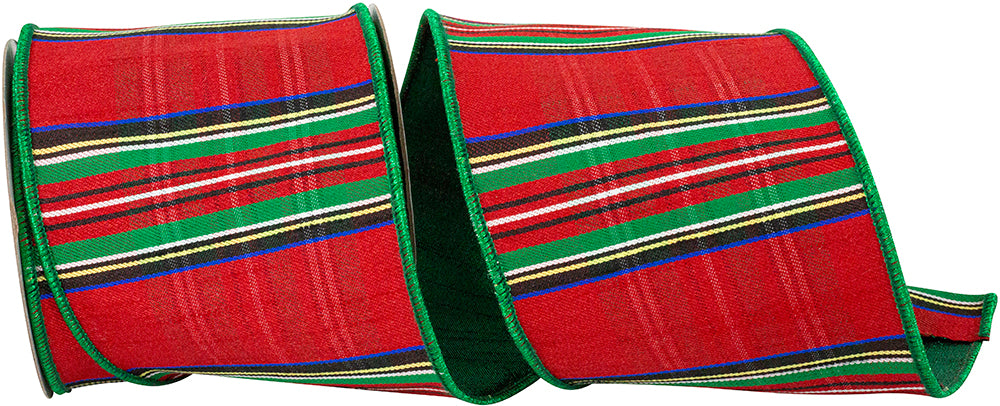Scarlet 4 Inch Wired Edge Metallic Backed Ribbon