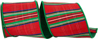 Scarlet 4 Inch Wired Edge Metallic Backed Ribbon