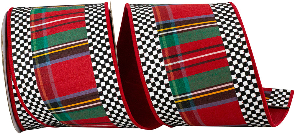 Scarlet 4 Inch Wired Edge Ribbon for Wreaths and Bows