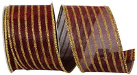 Burgundy Gold 2-1/2 Inch Metallic Chainlink Ribbon