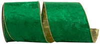 Holiday Metallic Backed Wired Edge Ribbon 4 Inch Velvet Plush