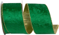 Holiday Metallic Backed Wired Edge Velvet Ribbon 2-1/2 Inch