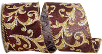 Burgundy Satin Wired Edge Ribbon 2-1/2 Inch for Wreaths