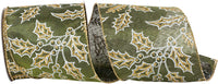 Moss Satin Iridescent Wired Edge Ribbon 4 Inch for Bows