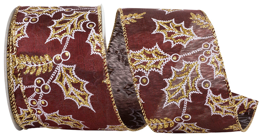 Burgundy Satin Wired Edge Ribbon 2-1/2 Inch for Bows