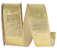 Gold Metallic Reflection Wired Edge Ribbon 1-1/2 Inch