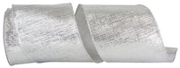 Silver Metallic Reflection Wired Edge Ribbon 4 Inch