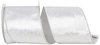 Silver 4 Inch Velvet Colors Plush Deluxe Backed Wired Edge Ribbon for Wreaths & Bows
