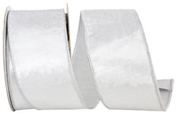 Silver 2-1 2 Inch Velvet Colors Plush Deluxe Backed Wired Edge Ribbon for Wreaths & Bows