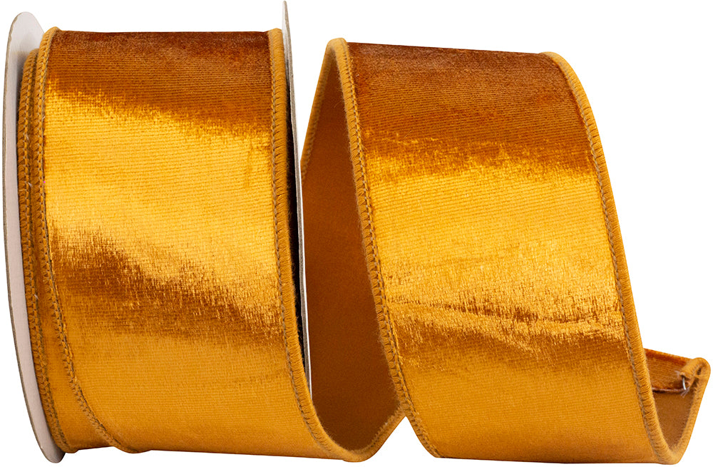 Copper 2-1 2 Inch Velvet Colors Plush Deluxe Backed Wired Edge Ribbon for Wreaths & Bows