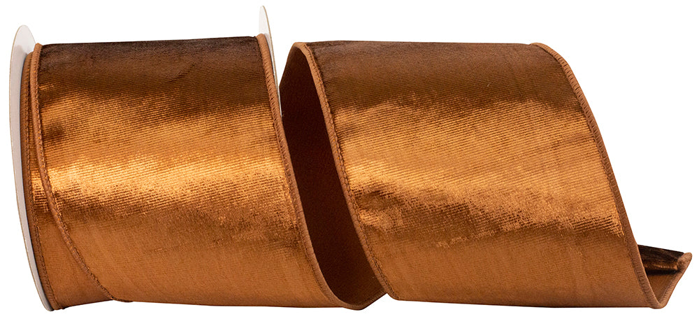 Light 4 Inch Velvet Colors Plush Deluxe Backed Wired Edge Ribbon for Wreaths & Bows