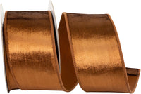 Light 2-1 2 Inch Velvet Colors Plush Deluxe Backed Wired Edge Ribbon for Wreaths & Bows