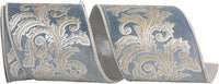 Slate Velvet Wired Edge Ribbon 4 Inch for Wreaths and Bows