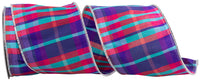 Plaid Fashion Wired Edge Ribbon Multi 4 Inch 10Yds