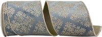 Slate 4 Inch Glitter Velvet Wired Edge Ribbon for Wreaths