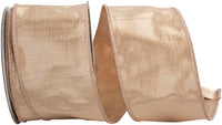 Rose Metallic Dupioni Wired Edge Ribbon 2-1/2 Inch 10Yds