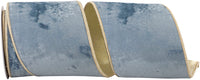 Sky Velvet Plush 4 Inch Wired Edge Ribbon for Wreaths
