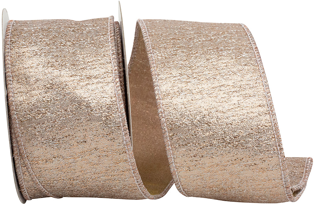 Metallic Texture Riches Wired Edge Ribbon Light 2-1/2 Inch