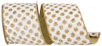 Ivory 4 Inch Jumbo Glitter Plush Velvet Wired Edge Ribbon