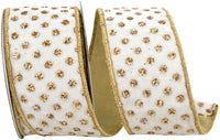 Ivory 2-1/2 Inch Dot Jumbo Glitter Plush Velvet Ribbon