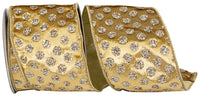 Champagne 4 Inch Jumbo Glitter Plush Velvet Ribbon