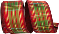Cranberry Metallic Wired Edge Ribbon 2-1/2 Inch Scarlet