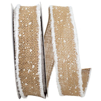 Burlap Wired Edge Ribbon 1-1/2 Inch Natural for Wreaths