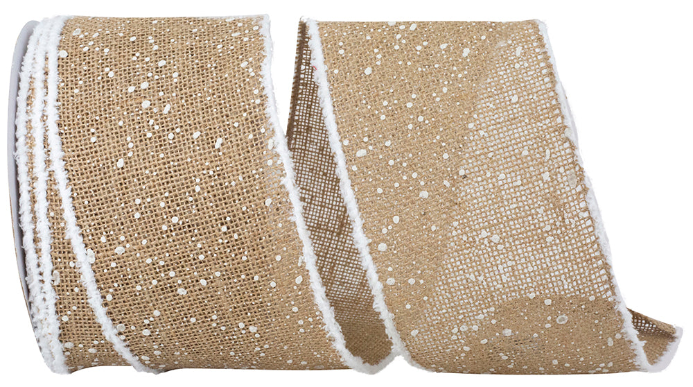 Burlap Wired Edge Ribbon 4 Inch Natural for Wreaths