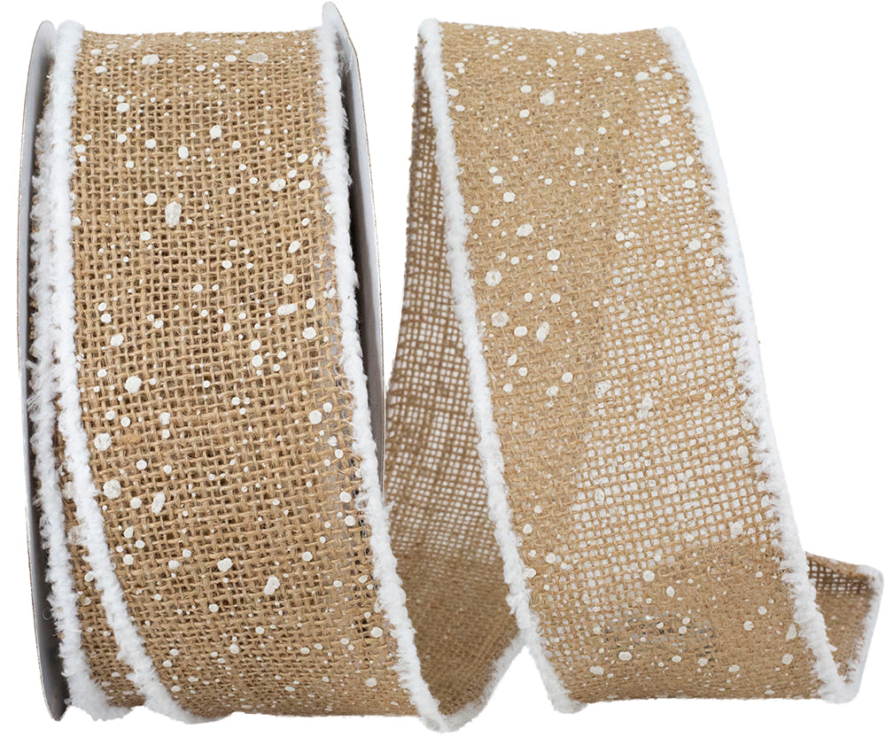 Burlap Wired Edge Ribbon 2-1/2 Inch Natural for Wreaths