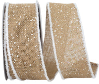 Burlap Wired Edge Ribbon 2-1/2 Inch Natural for Wreaths
