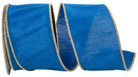 Dupioni Colors Royal Gold Wired Edge Ribbon 2-1/2 Inch