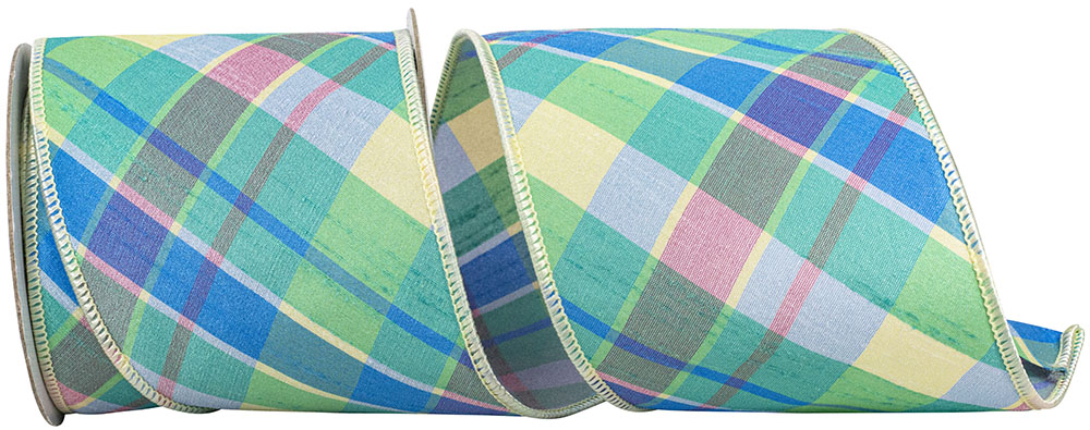 Celadon 4 Inch Wired Edge Ribbon for Wreaths and Bows